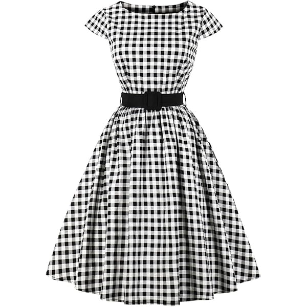 Vestito Donna Stile Vintage Anni '50 In Cotone - Linea A Con Cintura Rimovibile - Foto 2