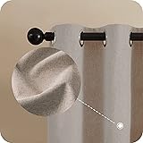 MRTREES Cortinas Opacas Salon con Aislamiento Térmico Ventanas con Ojales Cortina Beige 2 Piezas 132×245cm(An x Al) para Sala
