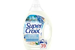 SUPERCROIX Super Croix Bien-être Scändinave – Lessive Liquide – 39 Lavages (1.95L) – Lessive Liquide Parfumée Pivoine Sauvage & Avoine