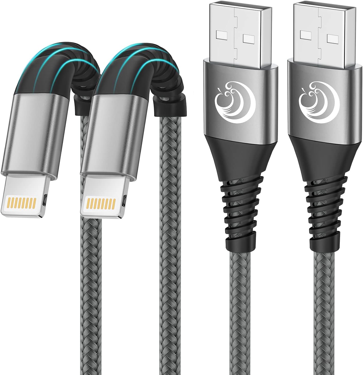 2Pack 2M iPhone Charger Cable, MFi Certified Lightning Cable Fast Charging Braided iPhone Charger Fast Charge USB Charging Lead for Phone 14 13 12 11 Pro Max XS XR X 8 7 6 Plus 5 SE, iPad and iPod