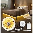 Ybaier Motion Sensor Light, Indoor Under Bed Lights, Under Cabinet Lights, Motion Activated Bed Lighting for Bedroom,Warm White LED Closet Lights for Bedroom, Stairs, Cabinet (White, 3 m)