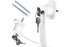 Retoo Poignée De Fenetre À Clé en Aluminium, Poignee De Fenêtre Verrouillable pour Sécurité Enfant, Poignée De Porte avec Vis, Convient À La Plupart des Fenêtres Standard, Couleur Blanc