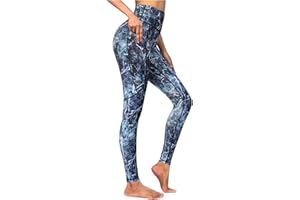 SUNNYUK Leggins Invierno Mujer Colores Cintura Alta Push Up Pantalon Deporte Yoga Mallas De Deporte Con Bolsillos Y Estampado Leggins Reductores Adelgazantes Mallas Fitness Para Fitness Y Running Y Pilates