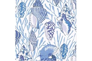 Caspari Shell Toile - Servilletas de papel para mesa (20 unidades, 33 cm), color azul