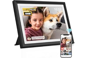 REUMAR Digital Picture Frame,10.1 inch,WiFi Smart Digital Photo Frame IPS LCD Touch Screen, auto-Rotate,Built-in 32GB Storage, Easy Setup to Share Photo and Video Via Frameo APP