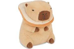 Poptrend Capybara Plush Toy, Cartoon Capybara Stuffed Animal Plush Cute Capybara Doll with Turtle Pillow Brown Guinea Pig Toys Birthday Gift for Adults Kids (with Toast)