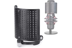 YOUSHARES HyperX QuadCast Microfono Parabrezza – Filtro antipop Mic Shield Mask Tre strati di schiuma di metallo Pop Screen compatibile con HyperX QuadCast S Mic
