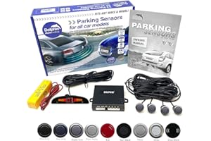 Dolphin Automotive DMS450 Micro Size Reverse Parking Sensors - 4 Rear Sensors, Display & Audio Alerts - Auto Express Award Winning Brand In 9 Colours (Muddy Grey)