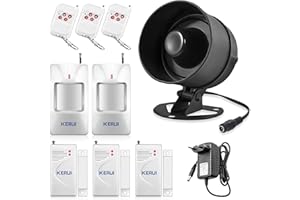 KERUI Allarme Casa Senza Fili, Ring Alarm Ultra Forte con Allarme Porta Telecomando Sensore Movimento Corno da Sirena, Antifurto Casa per Garage, Magazzino, Finestre, Shed