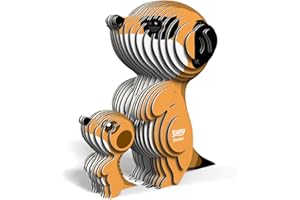 EUGY Meerkat Erdmännchen 650046, 3D Tier-Puzzle für Kinder und Erwachsene zum Zusammenbauen, DIY Tierfigur, Bastelset ab 6 Jahren