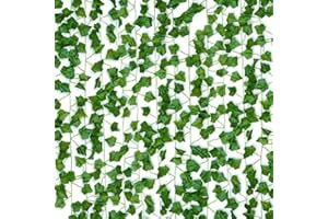 Pelle & Sol 12-Pack Artificial Ivy Garland – 83Ft Fake Ivy Vines for Indoor & Outdoor Use, UV Resistant Faux Greenery for Wall Decor, Bedroom, Garden, Party, Aesthetic Room & Home Decoration