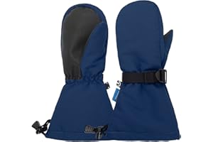 PONCEAU Waterproof Toddler kids ski gloves for boys Fleece lining warm snow mitten gloves