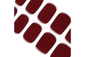 DANNI & TONI 28 Stickers Semi Cured Gel Nail Polish Strips Gel Nail Stickers Solid Colour(Ruby Reverie),Salon-Quality Gel Nail Polish Strips Manicure Stickers Set