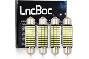 LncBoc 41mm Festoon C5W Bombillas 30-3014LED Plaque D'immatriculation Festons Veilleuse Dôme Tronc Voiture Lumiere Xenon Blanc 6000K 12V Paquete de 4