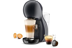NESCAFÉ DOLCE GUSTO De'Longhi Nescafé Dolce Gusto Piccolo XS EDG210.A, Cafetera de Cápsulas con Diseño Compacto, Apagado Automático, Bebidas Frías y Calientes, 15 Bares de Presión, Grafito Negro