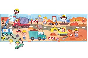 Janod - Magnetyczne'Stories Works - Magnetyczna gra edukacyjna 30 magnesów - Zabawka dla dzieci z kartonu FSC - Rozwija wyobraźnię i drobną motorykę - Od 3 lat, J05454