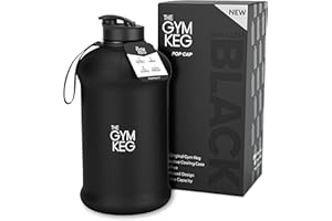 The Gym Keg Official Sports 2L Water Bottle (2.2 L) Insulated Sleeve | Carry Handle | Fitness, Exercise, Large Gym 2 litre Water Bottle | Ecofriendly, BPA Free, 40% Thicker Plastic