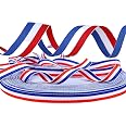 50M Ruban Tricolore Bleu Blanc Rouge 10mm - Ruban Satin Drapeau Français Pour Décoration Et DIY