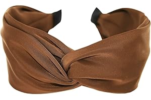 ‎AXY axy Breiter Haarreif mit raffinierten Knoten - Satin bezogen - Damen Haarreifen Stirnband Haarschmuck HRD3 (Braun)