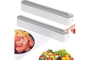 BUERPINKING Frischhaltefolienspender 2 Stück, Magnetischer Frischhaltefolienspender mit Schneider, Alufolienspender und Frischhalte für Küche, Folienschneider für Alufolie Und Frischhaltefolie