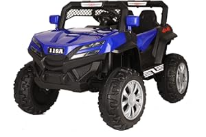 BC BABY COCHES - Coche Eléctrico para Niños Buggy Maverick, con 4 Motores de 25W, Control Remoto, Suspensión y Equipo de Audio/Vehículo Infantil de 12V con Sistema de balanceo. (Azul)