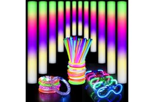 TAOTUO 248pcs Glow Sticks Set,24pcs Foam Glow Sticks,12PCS Glow Bracelet, 12PCS LED Glasses and 200PCS Glow Sticks, Neon Glow in the Dark Party for Party, Concert,New Years, Birthdays,Weddings