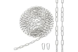 Ziamzra Chaine Acier Inoxydable 304 Chainette 5M φ1,5mm Chainette Metal avec Maillons Soudés pour Chaine Chien Hamac Clôture Chaine de Levage Chaine Antivol Chaine de Pluie