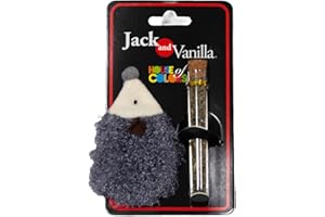 JACK AND VANILLA, Jouet interactif pour Chat en Forme de hérisson avec Herbe à Chat Rechargeable, 10 cm, Couleur Gris, Stimule l'instinct de Chasse et Offre Un Jeu engageant, Modèle Jouet
