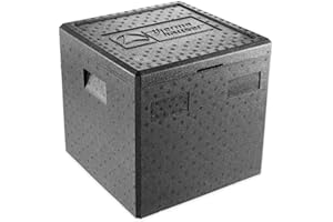 Thermohauser - Contenitore termico EPP per pizza con coperchio, 41,5 litri, 41 x 41 x 40 cm - scatola per la consegna a domicilio della pizza