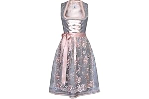 Alpenmärchen Midi Dirndl aus Exklusiver Kollektion inkl. Spitzenschürze Gr.32-54 - ALM566