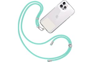 TBOC Cordon Collier Laniere Portable [Vert Eau] avec Patch de Fixation [Blanc Ice] et Sangle de Suspension Amovible Réglable et Résistante Compatible avec Toutes Les Marques de Téléphone Accessoires