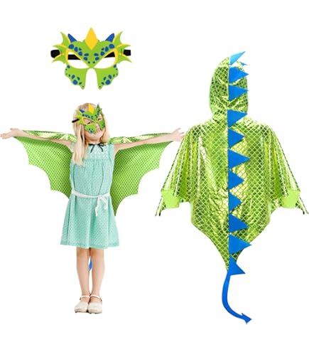 Cape à Capuche Dinosaure Dorée - Déguisement Pour Enfant, Fête, Halloween, Carnaval