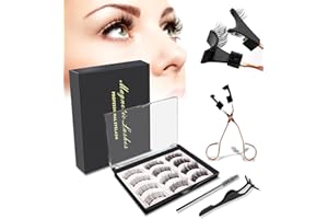 HONEXCESNG Ciglia Finte Magnetiche, 3D Ciglie Magnetiche Naturale, Fake Lashes Magnetic Senza Eyeliner, Riutilizzabili Kit Estensione Ciglia Completo, Magnet Eyelashes Con Pinze (3 Paia)
