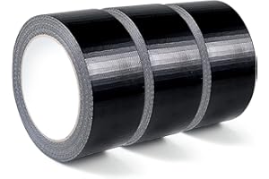 SANCEN Taśma pancerna, bardzo mocna, 48 mm x 100 m, taśma z tkaniny, czarna, pancerna taśma wodoszczelna, taśma klejąca z tkaniny, do użytku wewnątrz i na zewnątrz, wzmocniona tkaniną taśma naprawcza