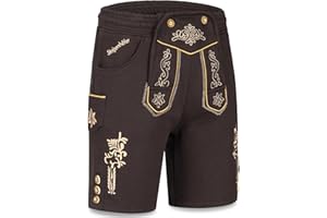 Steigenhöfer Manufaktur Kurze Trachten Jogginghose mit Kordelzug im Lederhosen Look - Moritz - Jogging Lederhose Herren Tracht für Oktoberfest Wiesn und weitere Feierlichkeiten