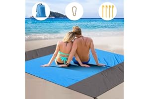 OPAHUTER Beach Mat Picnic Blanket, Extra Large 78.74x82.68 inch Sand proof Waterproof Beach Blanket Outdoor, Waterproof Sand Free Beach Mat with 4 Fixed Nails for Travel, Camping, Hiking