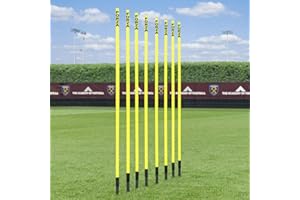 FORZA Piquets de Slalom pour l’Entraînement d’Agilité (1,5m ou 1,8m) | Base en Option pour Gazon Synthétique | Football | Rugby