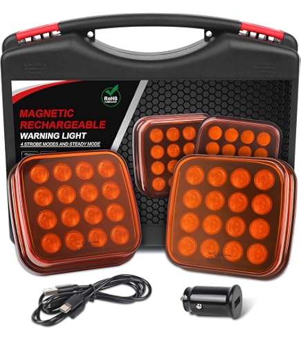 Luci Stroboscopiche Di Emergenza Ambrate Ultra Sottili Da 12 LED, Luci Lampeggianti Di Avvertimento Universali Per Auto Veicoli Camion 12 24 V 91675476