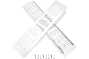 QIMEI-SHOP Griglia di Ventilazione Rettangolari Griglia d'aria Alluminio Griglie D'Aerazione con Vite per Sfiato di Porte Armadi Scarpiere 35 x 8 cm Argento 2 Pezzi