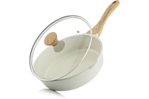 SENSARTE Poêle à Frire Profonde en Céramique Saine, Sauteuse Antiadhésive, Induction, Poignée Confortable et Ergonomique, sans PFOA et PFAS（26cm/4L）