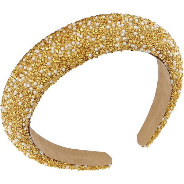 BOOMTOP Glitzer Haarreifen-Set | 2 Stück, Mit Strass & Perlen, Für Weihnachten & Partys