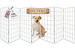 P DOT WOLF Conka Pets – Outdoor Dog Fence – Wire Garden Barrier for All Sized Dogs – 1 Metre High – 10cmx12cm Mesh Stops Dogs from Jumping - Portable, Strong, Durable and Foldable - Covers 7ft/2.1 Metre Gap