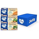 Mellin 12 Vasetti x 80 g di Omogeneizzati di Verdure, 100% Naturale, 4 x 80 g Verdure Miste, 4 x Solo Carote, 4 x Solo Zucchi