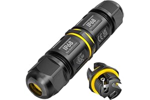 SOMELINE IP68 Waterproof Junction Box Outdoor Cable Connector, 2-Way Wire Connector Electrical Junction Box, Extension Electrical Cable Protector for Cable Diameter Ø5mm-9mm (1 Pack)