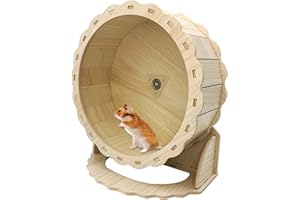PINVNBY Holz Hamster Rad, Kleintiere Übung Rad, Silent Running Wheel für Gerbil, Mäuse, Meerschweinchen, Zwerg Hamster (8.26in)