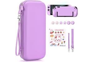 Younik Funda Switch 2 para NS Switch 2 (2025), Kit de 15 en 1 Accesorios Incluye Funda de Transporte con 19 Ranuras para Tarjetas de Juego, Carcasa Protectora para Consola y J-Con (Morado)