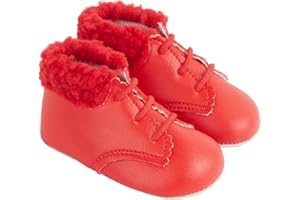 EARLY DAYS Baypods Baby Shoes. Bootees Made In the UK, soft sole prewalker lace up boots with fur collars for boys and girls.