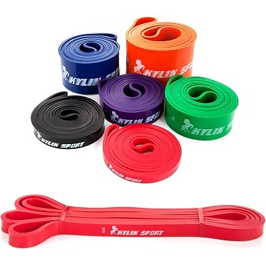 Bande Élastique Musculation EVOLAND - Set 3 Niveaux Résistance, Anti-Glisse, Pour Yoga, Pilates, Fitness à Domicile