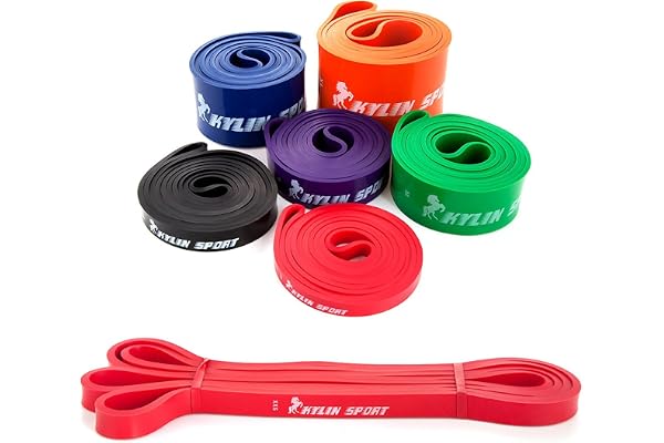 KYLIN SPORT Bande Elastique de Résistance Bande Latex de Yoga Bande d'entraînement pour Musculation Crossfit Récupération Pilates Kinésithérapie Culturisme pour Homme Femme