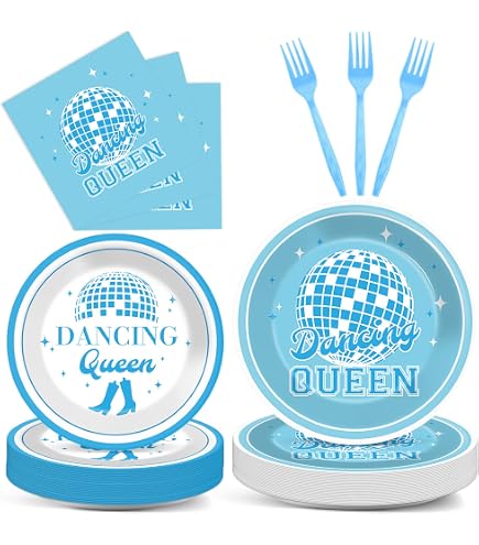 Assiettes Et Serviettes Dancing Queen – Déco Fête Disco Mamma Mia, Pour Anniversaire, Mariage, Soirée Années 70